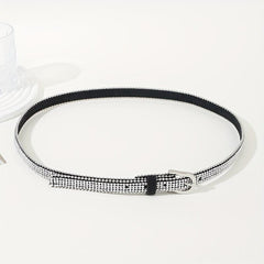 Rhinestone PU Belt Hip Hop Thin Belt Jeans Pants Belt Skirt Girdle