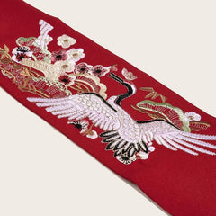 Red Embroidery Waist Seal Vintage Style Dress Belt