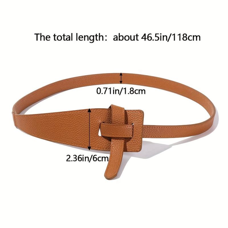 Knotted PU Leather Belt Casual Wide Coat Dress Girdle For Women