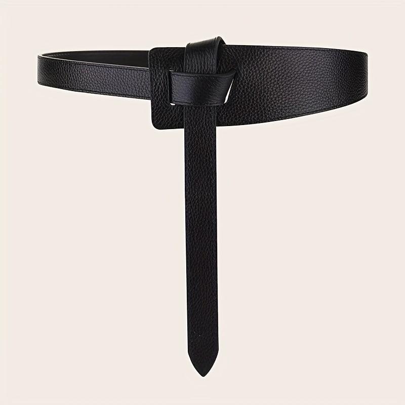 Knotted PU Leather Belt Casual Wide Coat Dress Girdle For Women