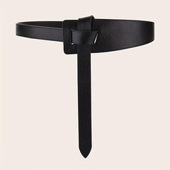 Knotted PU Leather Belt Casual Wide Coat Dress Girdle For Women