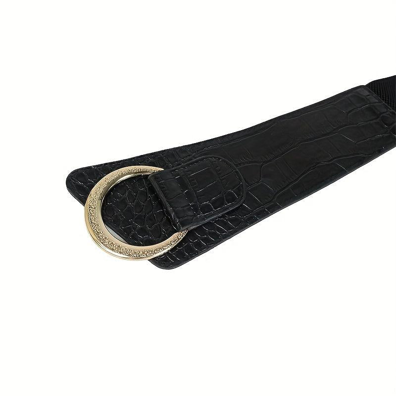 Vintage Wide Belt with Large Pin Buckle for Women