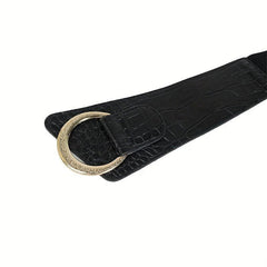 Vintage Wide Belt with Large Pin Buckle for Women