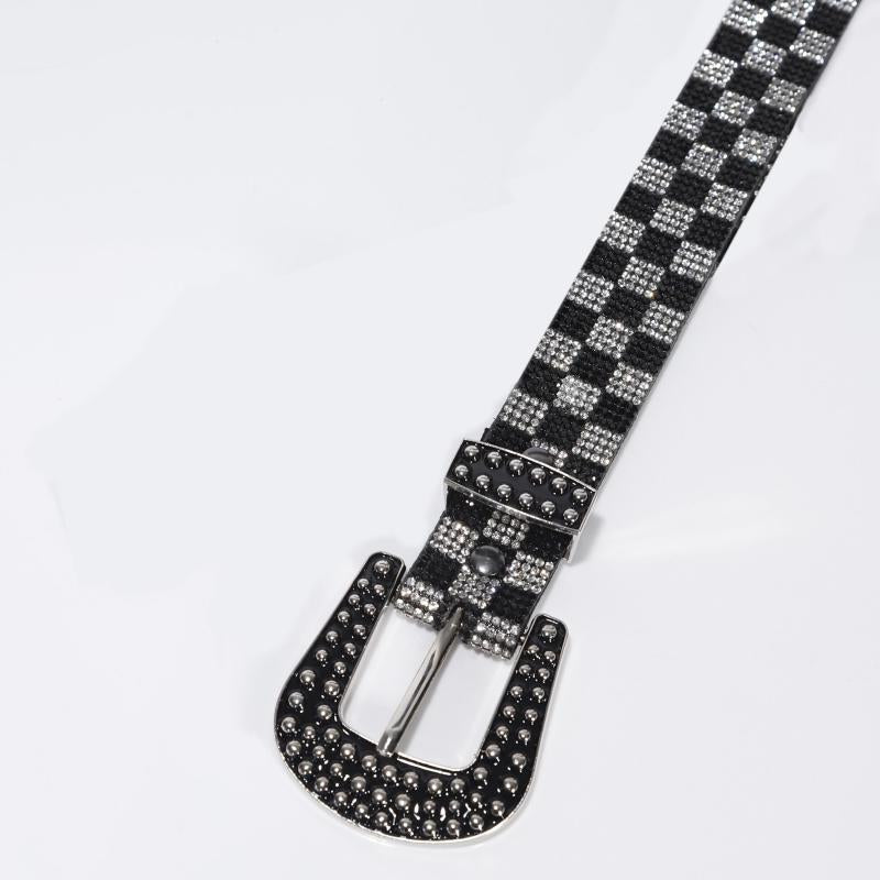 Vintage Rhinestone Belt Women's Y2K Hip Hop Jeans Pants Waistband