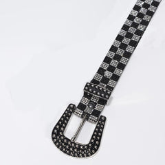 Vintage Rhinestone Belt Women's Y2K Hip Hop Jeans Pants Waistband