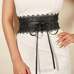 Boho Lace Waist Belt Wrap Around Wide Girdle for Dresses