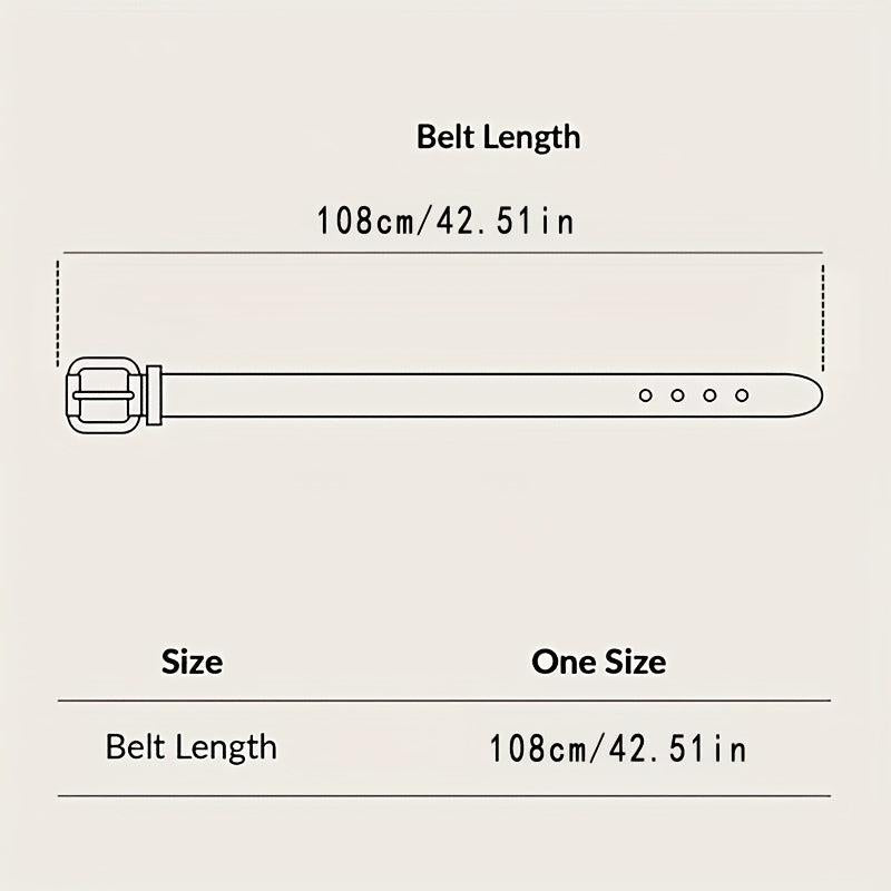 Unisex PU Leather Belt No Hole Buckle Waist Belts Non Porous Waistband