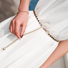 Pearl Waist Chain Women's Decorative Belt Skirt Dress Thin Belt