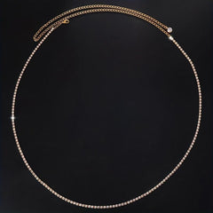 Rhinestone Thin Waist Chain Sparkly Metal Belly Chain Dress Girdle Y2K