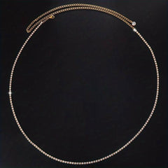Rhinestone Thin Waist Chain Sparkly Metal Belly Chain Dress Girdle Y2K