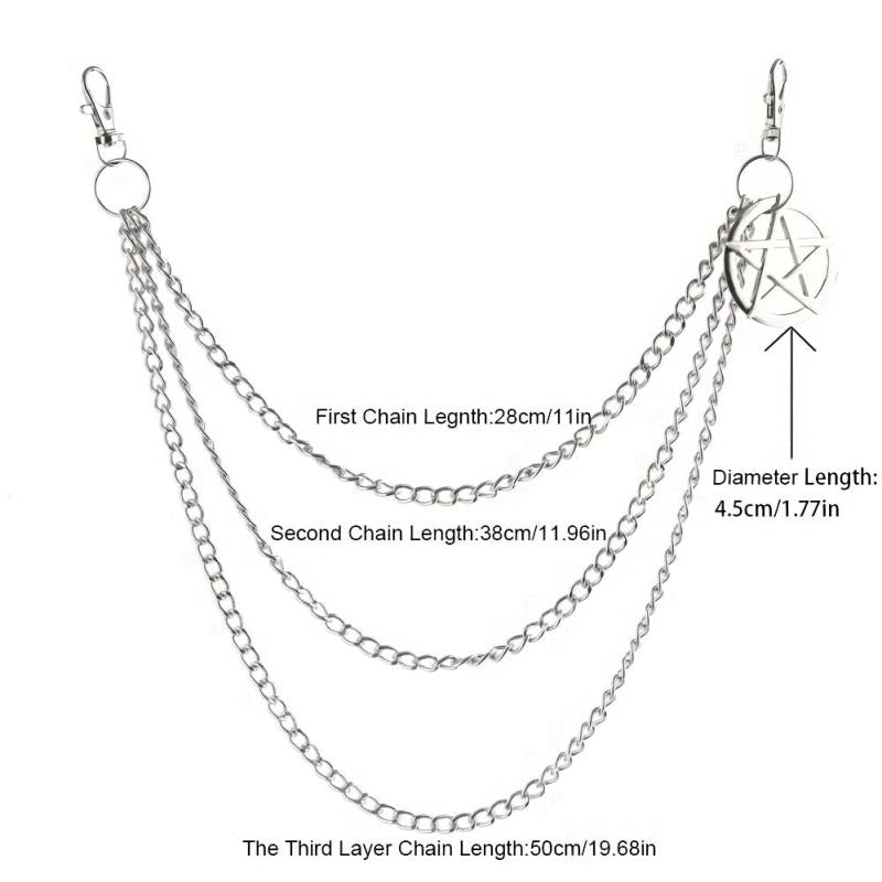 Pentagram Charm Pants Chain Punk Accessories