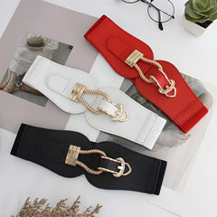 Women's Elastic Flower Shaped Waist Belt for Dress Skirt
