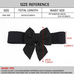 Sweet Bowknot Elastic Waist Belt Women's Dress Decoration Wide Belt