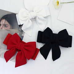 Sweet Bowknot Elastic Waist Belt Women's Dress Decoration Wide Belt