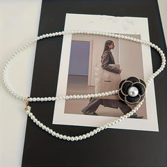 Camellia Faux Pearl Waist Chain for Women