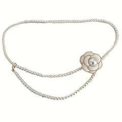 Camellia Faux Pearl Waist Chain for Women