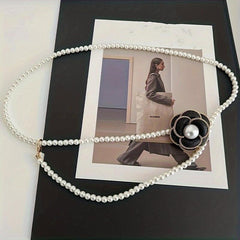 Camellia Faux Pearl Waist Chain for Women