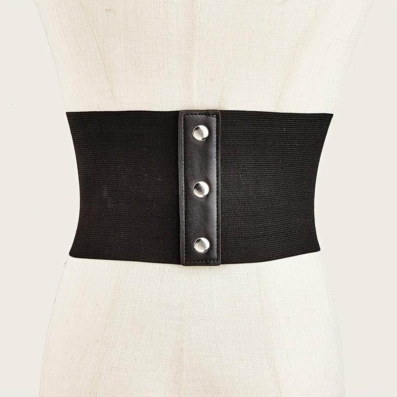 Women's Pu Leather Corset Belt Wide Retro Elastic Tight Waist Dress