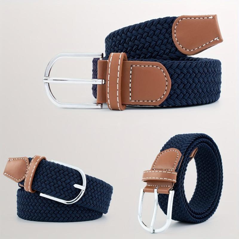 Braided Stretch Pin Buckle Men's Belt Outdoor Casual Jeans Waiststrap