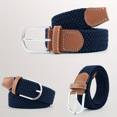 Braided Stretch Pin Buckle Men's Belt Outdoor Casual Jeans Waiststrap