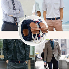Braided Stretch Pin Buckle Men's Belt Outdoor Casual Jeans Waiststrap