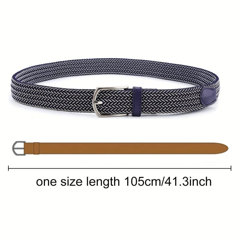 Braided Stretch Pin Buckle Men's Belt Outdoor Casual Jeans Waiststrap