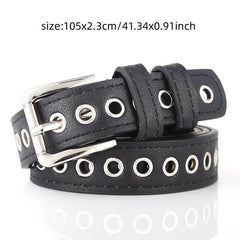 Metal Grommets Rivets Pin Buckle Women's Belts Slim Waistband