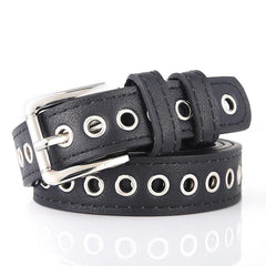 Metal Grommets Rivets Pin Buckle Women's Belts Slim Waistband