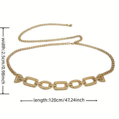 Metal Hollow Waist Chain Punk Women Dress Pendant Tassel Chain