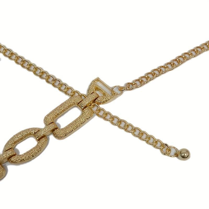Metal Hollow Waist Chain Punk Women Dress Pendant Tassel Chain