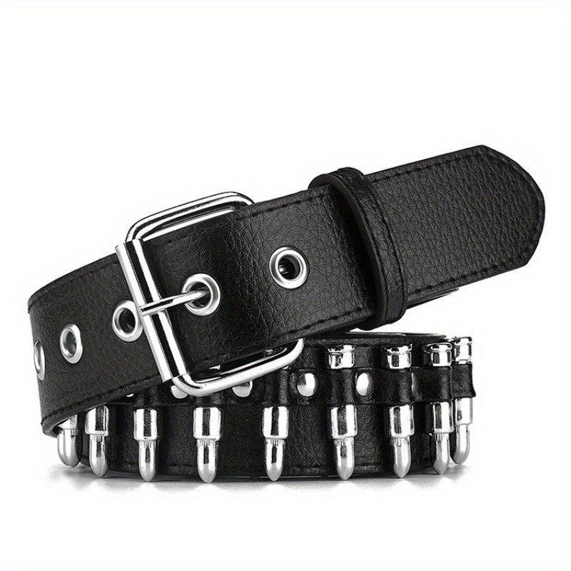 Men's Rivet Leather Belt Bullet Studded Belt