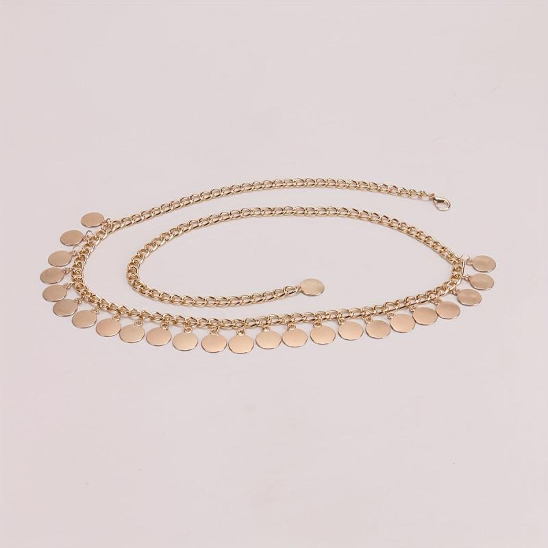 Coin Pendant Waist Chain Hip Hop Metal Chain Belt Dress Girdle Women
