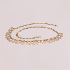 Coin Pendant Waist Chain Hip Hop Metal Chain Belt Dress Girdle Women