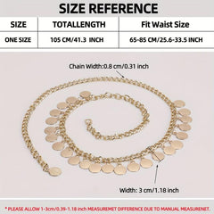 Coin Pendant Waist Chain Hip Hop Metal Chain Belt Dress Girdle Women