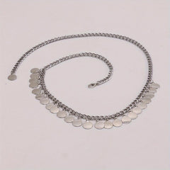 Coin Pendant Waist Chain Hip Hop Metal Chain Belt Dress Girdle Women