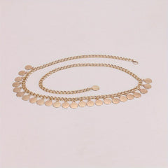 Coin Pendant Waist Chain Hip Hop Metal Chain Belt Dress Girdle Women