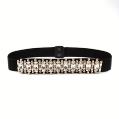 Crystal Elastic Wide Belt for Women Bohemian Girdle Dress Waistband