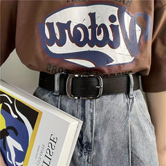 Unisex Pin Buckle Wide PU Belt Casual Jeans Pants Belt