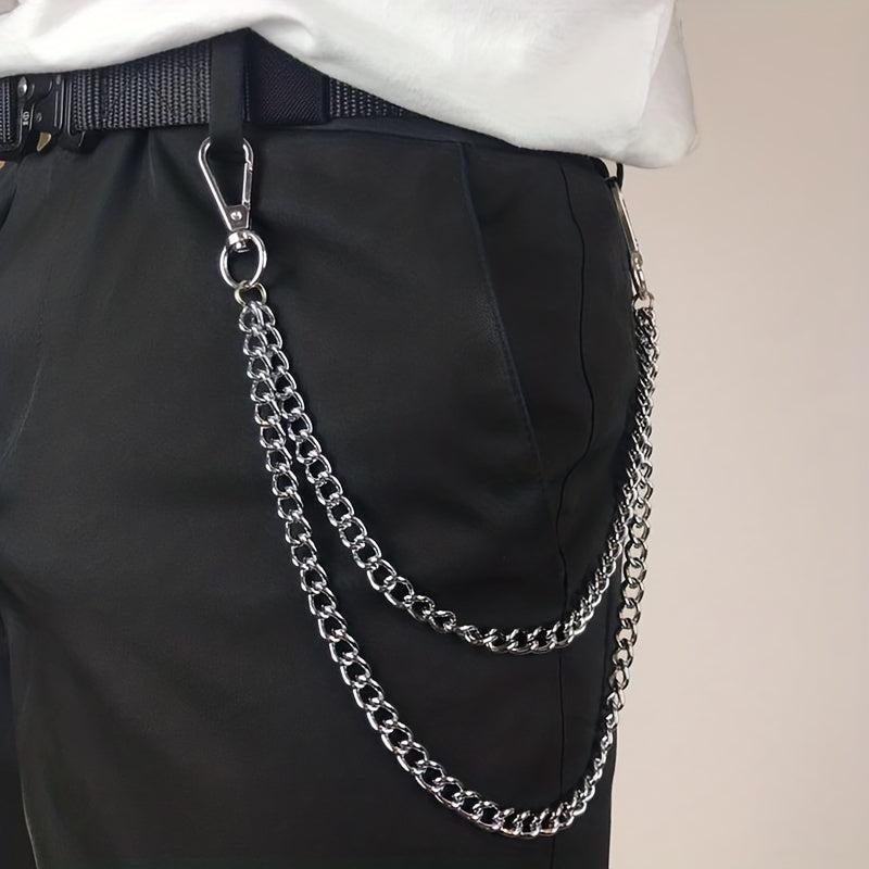 Metal Punk Rock Layered Chain Keychains For Men Waist Key Chain Wallet Jeans
