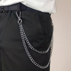 Metal Punk Rock Layered Chain Keychains For Men Waist Key Chain Wallet Jeans