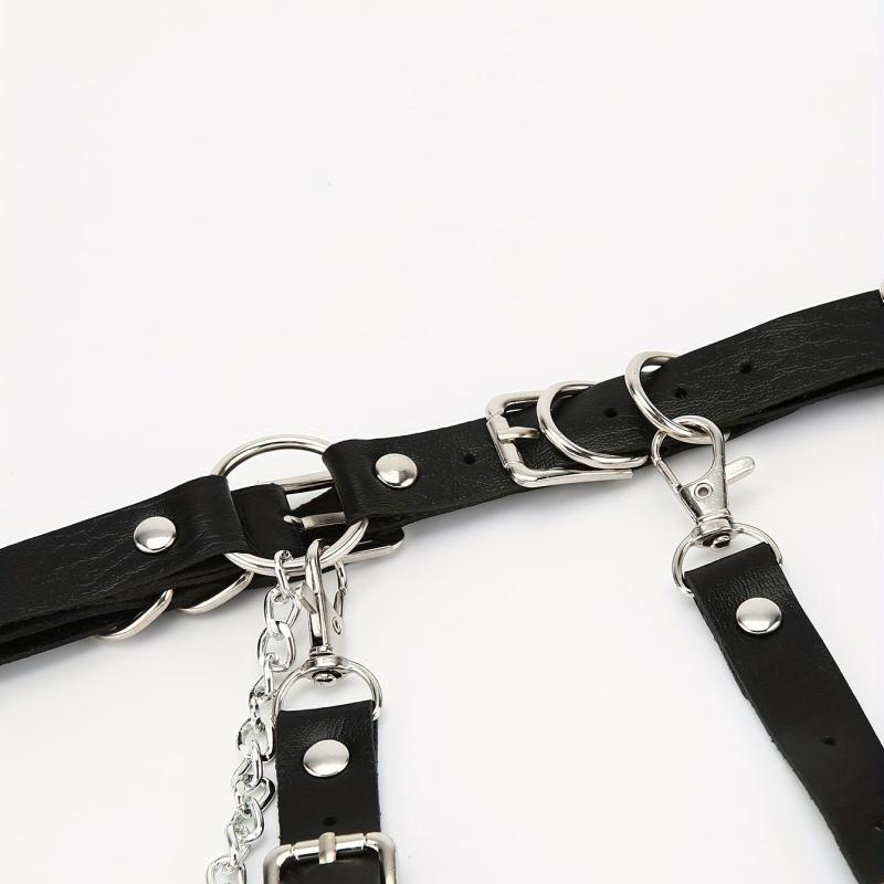 PU Leather Harness Belt Punk Thigh Leg Garter Steampunk Waistband Women