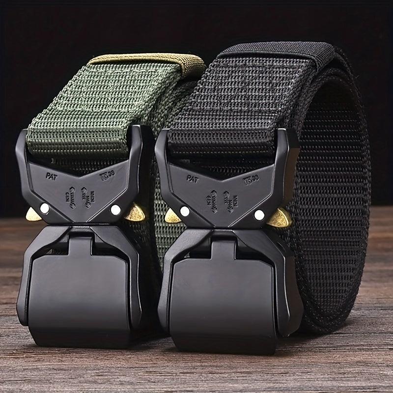 Functional Outdoor Sports Imitated Nylon Tactical Belt Alloy Snap