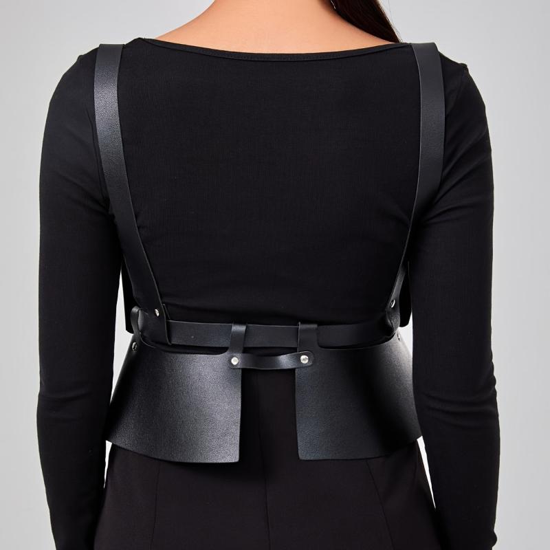 PU Leather Harness Belt Adjustable Waistband For Women