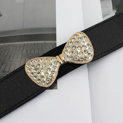 Wide Elastic Waist Belt Floral Buckle Women Vintage Dress Sweater Coat