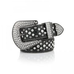Hip Hop Rivet Rhinestone Belt Solid PU Belt Punk Jeans Pants Waistband