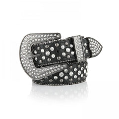 Hip Hop Rivet Rhinestone Belt Solid PU Belt Punk Jeans Pants Waistband