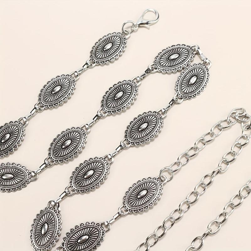 Vintage Metal Chain Belt Dress Girdle For Women