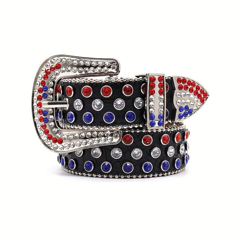 Studded Rhinestone Unisex Western Cowboy Belt