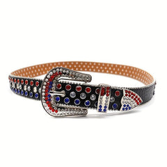 Studded Rhinestone Unisex Western Cowboy Belt