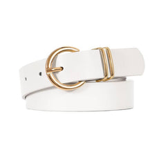 Women's PU Leather Belts Golden Buckle Solid Ladies Belt